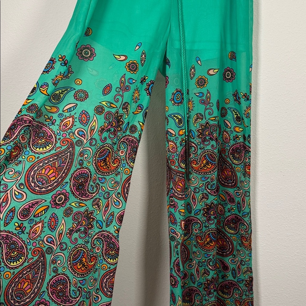 The Classic Teal Palazzo lined shorts wide leg Pants size Medium NWT